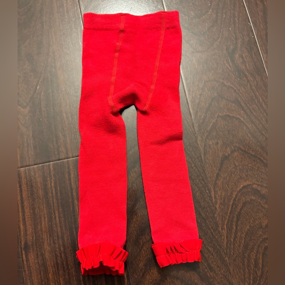 Red Ruffle Butts Tights 6-12 Months